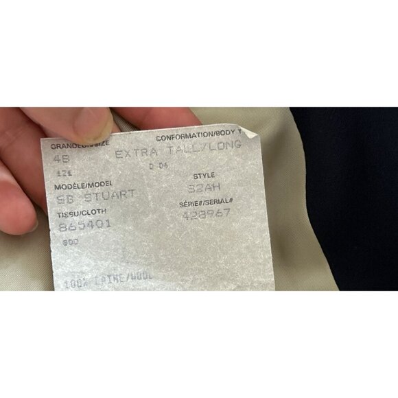 PAUL STUART Sport Blazer 100% Wool Navy Blue Jacket Gold Buttons Size 48/XLong - Picture 11 of 13